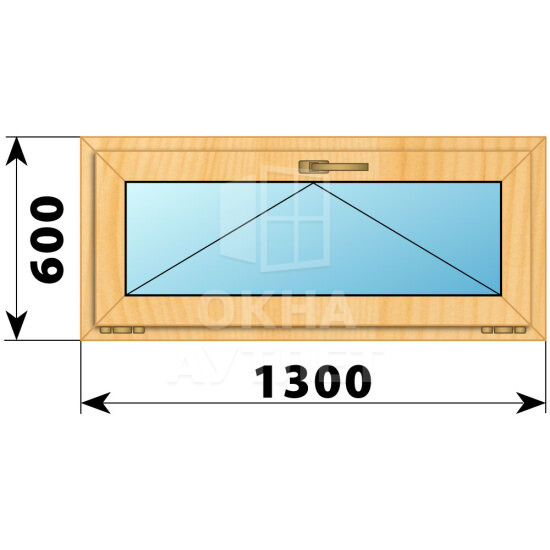 Откидное окно из сосны 1300×600 ОА-43135