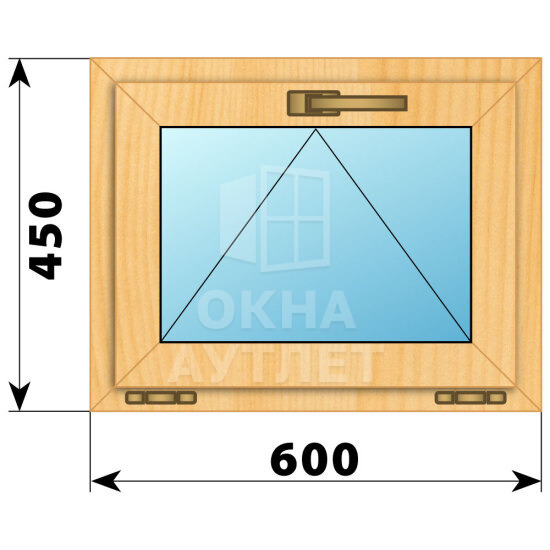 Откидное окно из сосны 600×450 ОА-41251