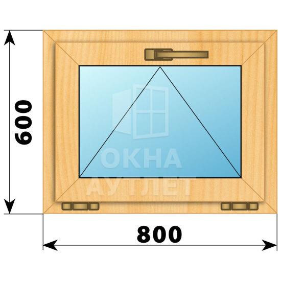 Откидное окно из сосны 800×600 ОА-41365