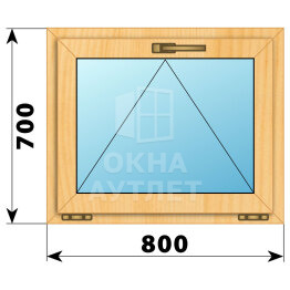 Откидное окно из сосны 800×700 ОА-41434