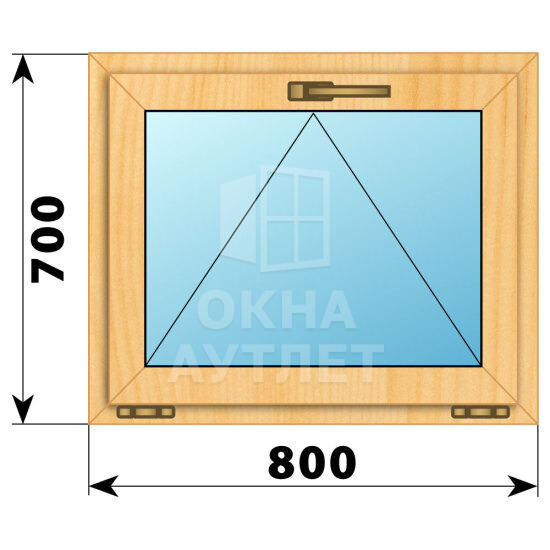 Откидное окно из сосны 800×700 ОА-41434