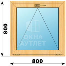 Откидное окно из сосны 800×800 ОА-41491