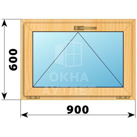 Откидное окно из сосны 900×600 ОА-41425