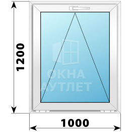 Откидное пластиковое окно 1000×1200 ОА-39646