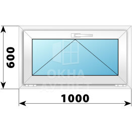 Откидное пластиковое окно 1000×600 ОА-39274
