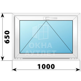 Откидное пластиковое окно 1000×650 ОА-39289
