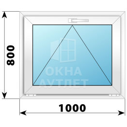 Откидное пластиковое окно 1000×800 ОА-38093
