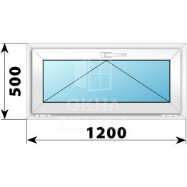 Откидное пластиковое окно 1200×500 ОА-38668