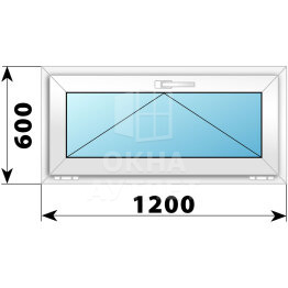 Откидное пластиковое окно 1200×600 ОА-38114
