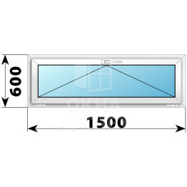 Откидное пластиковое окно 1500×600 ОА-39004