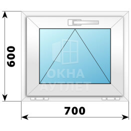 Откидное пластиковое окно 700×600 ОА-38656