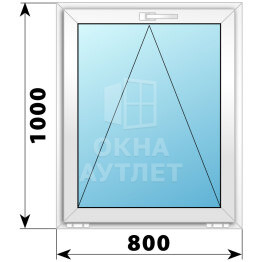 Откидное пластиковое окно 800×1000 ОА-38135