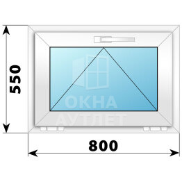 Откидное пластиковое окно 800×550 ОА-38716