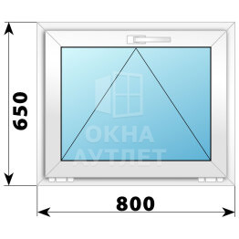 Откидное пластиковое окно 800×650 ОА-38995