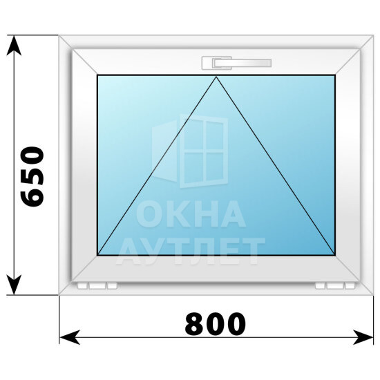 Откидное пластиковое окно 800×650 ОА-38995