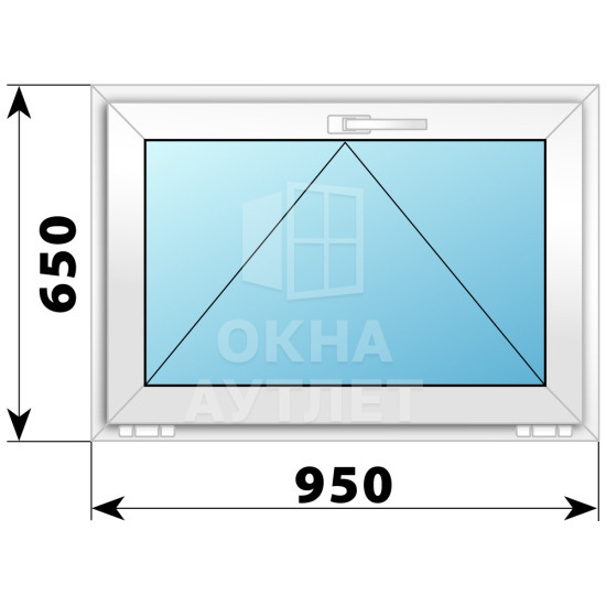 Откидное пластиковое окно 950×650 ОА-39277
