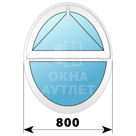 Овальное пластиковое окно №2 ОА-33048