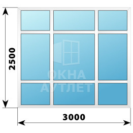 Панорамное остекление глухое №7 3000×2500 ОА-33570