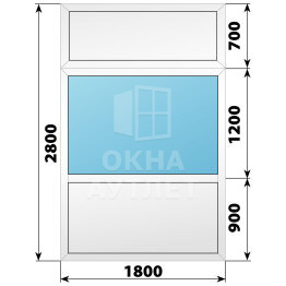Пластиковая комбинированная перегородка 1800×2800 ОА-67555