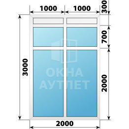 Пластиковая комбинированная перегородка 2000×3000 ОА-67594