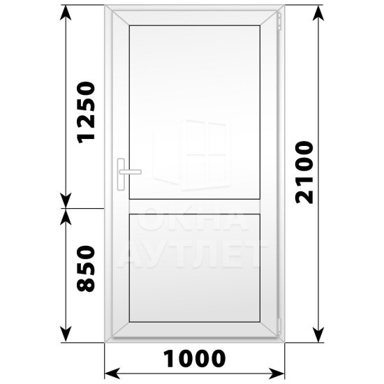 Пластиковая межкомнатная одностворчатая глухая дверь 1000×2100 ОА-56788