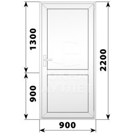 Пластиковая межкомнатная одностворчатая глухая дверь 900×2200 ОА-56776