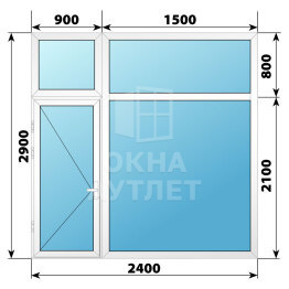 Пластиковая перегородка с дверью 2400×2900 ОА-67726