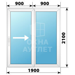 Пластиковая раздвижная дверь 1900×2100 2С ОА-56668