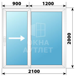 Пластиковая раздвижная дверь 2100×2000 2СН ОА-56770