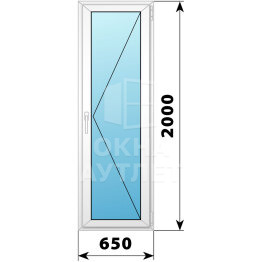 Пластиковая стеклянная балконная дверь 650×2000 П ОА-56929
