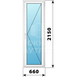 Пластиковая стеклянная балконная дверь 660×2150 П ОА-57022