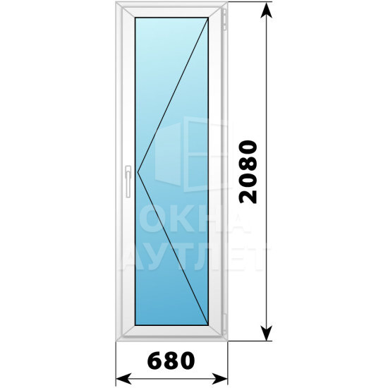 Пластиковая стеклянная балконная дверь 680×2080 П ОА-57007