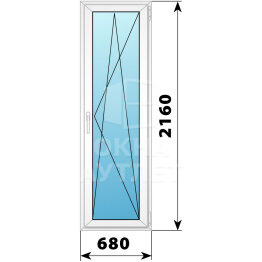 Пластиковая стеклянная балконная дверь 680×2160 ПО ОА-57142