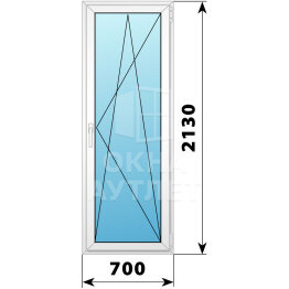 Пластиковая стеклянная балконная дверь 700×2130 ПО ОА-57145