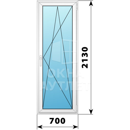 Пластиковая стеклянная балконная дверь 700×2130 ПО ОА-57145