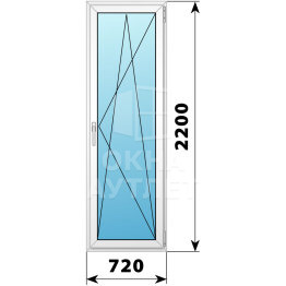 Пластиковая стеклянная балконная дверь 720×2200 ПО ОА-57274