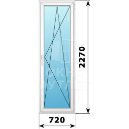 Пластиковая стеклянная балконная дверь 720×2270 ПО ОА-57340