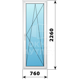 Пластиковая стеклянная балконная дверь 760×2260 ПО ОА-57406