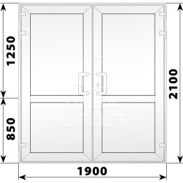 Пластиковая входная двухстворчатая глухая дверь 1900×2100 ОА-58444