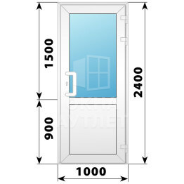 Пластиковая входная одностворчатая дверь со стеклом 1000×2400 ОА-56920