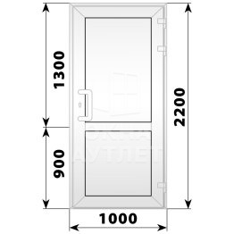 Пластиковая входная одностворчатая глухая дверь 1000×2200 ОА-56239