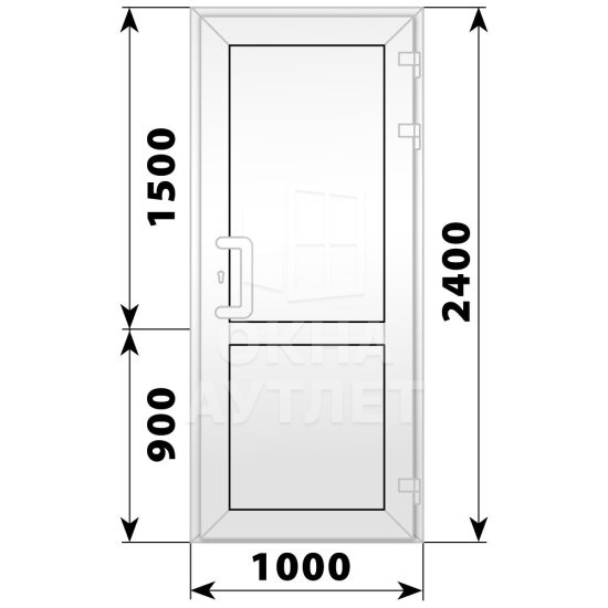 Пластиковая входная одностворчатая глухая дверь 1000×2400 ОА-57925