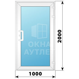 Пластиковая входная одностворчатая остекленная дверь 1000×2000 ОА-57871
