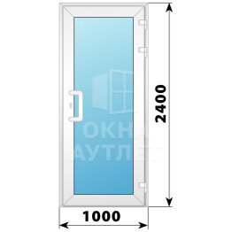 Пластиковая входная одностворчатая остекленная дверь 1000×2400 ОА-57955