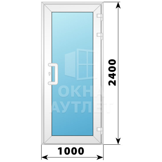 Пластиковая входная одностворчатая остекленная дверь 1000×2400 ОА-57955