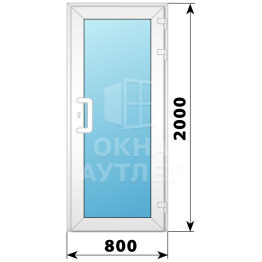 Пластиковая входная одностворчатая остекленная дверь 800×2000 ОА-57808