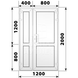 Пластиковая входная полуторная глухая дверь 1200×2000 ОА-56689