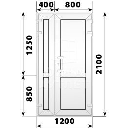 Пластиковая входная полуторная глухая дверь 1200×2100 ОА-56365
