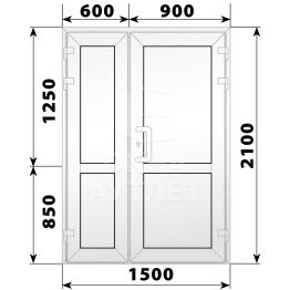 Пластиковая входная полуторная глухая дверь 1500×2100 ОА-58204