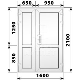 Пластиковая входная полуторная глухая дверь 1600×2100 ОА-58258